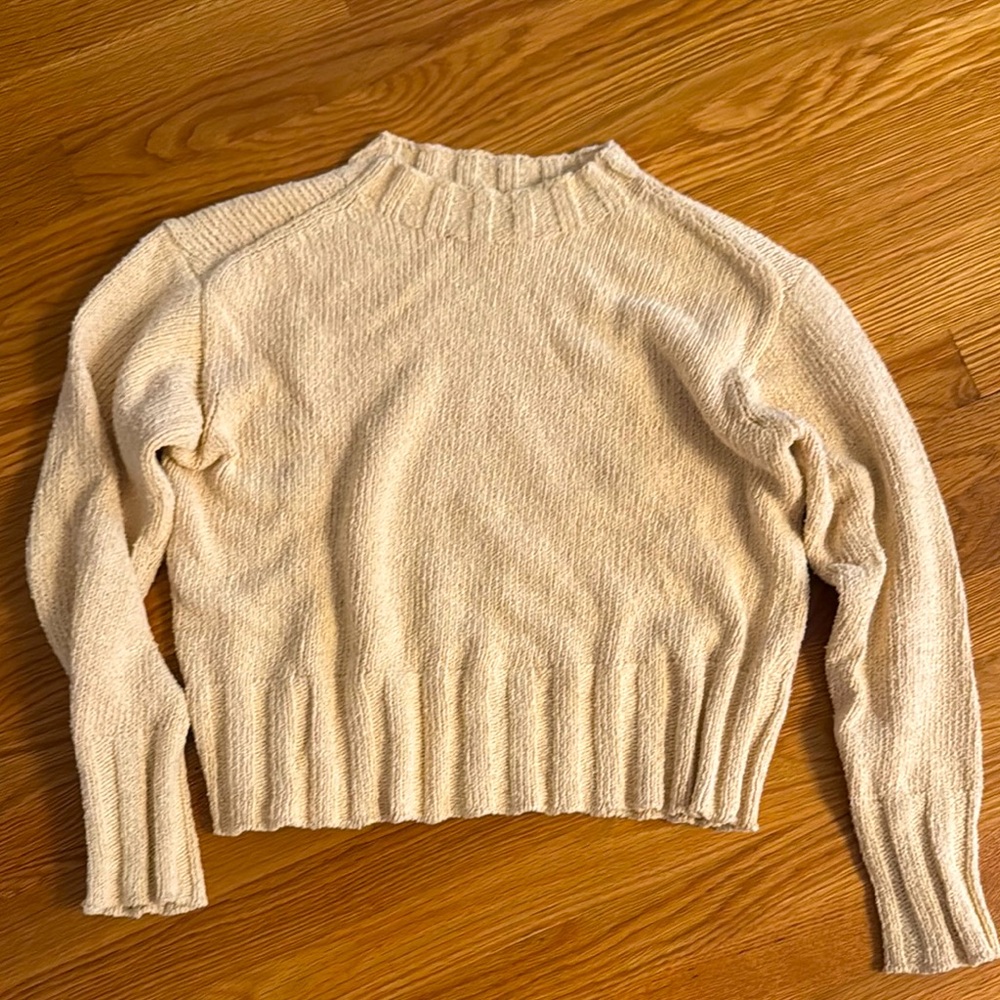J. Crew Cream Crew Neck Sweater Classic Knit Design